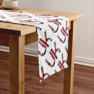 The UK Union Jack British Flag Typography Elegant Long Table Runner