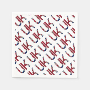 The UK Union Jack British Flag Typography Elegant Napkin