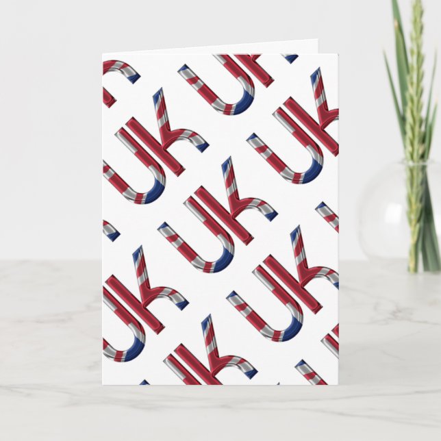 The UK Union Jack British Flag Typography Elegant Note Card (Front)