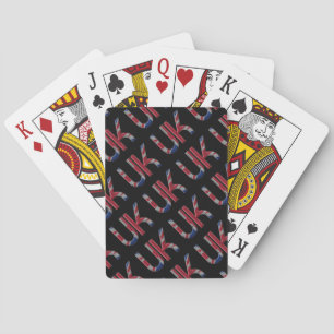 The UK Union Jack British Flag Typography Elegant Playing Cards