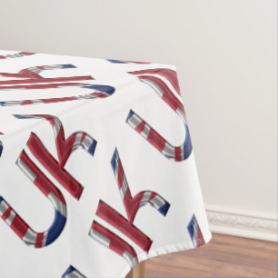 The UK Union Jack British Flag Typography Elegant Tablecloth