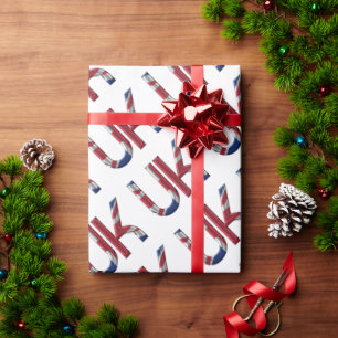 The UK Union Jack British Flag Typography Elegant Wrapping Paper