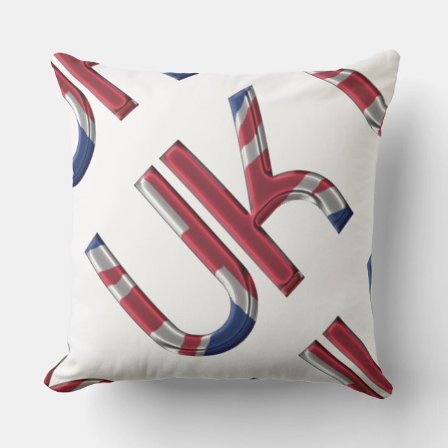 The UK Union Jack British Flag Typography Initials Cushion (Front)