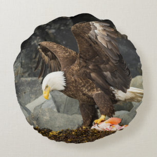 The Ultimate Bald Eagle Round Cushion