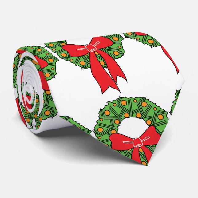 THE "ULTIMATE" CHRISTMAS "WREATH" TIE (Rolled)