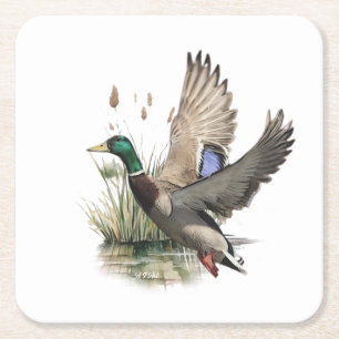 The ultimate duck hunting   square paper coaster