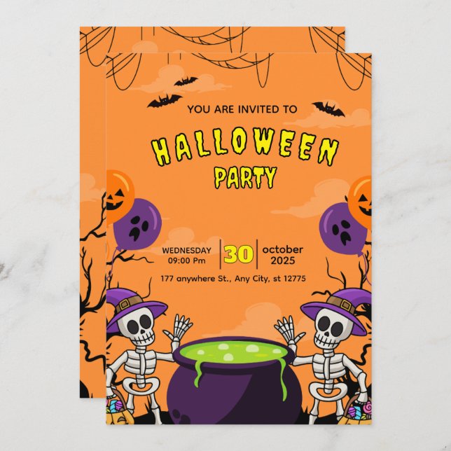The ultimate Halloween invitation of this year (Front/Back)