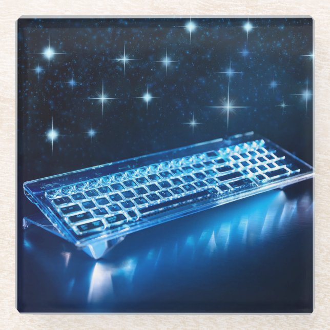 The Ultimate Illuminated Keyboard Glass Coaster (Front)