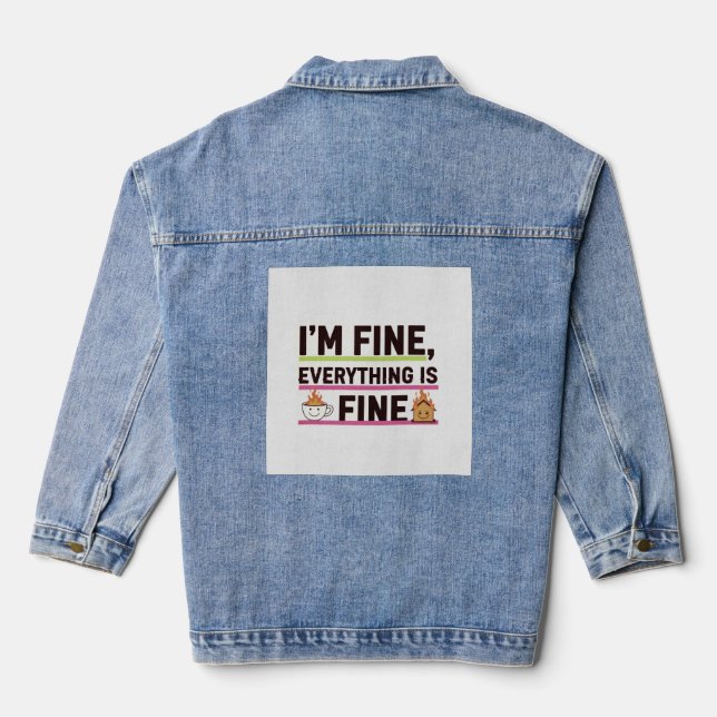 The Ultimate "I'm Fine" Men's Hoodies Denim Jacket (Back)