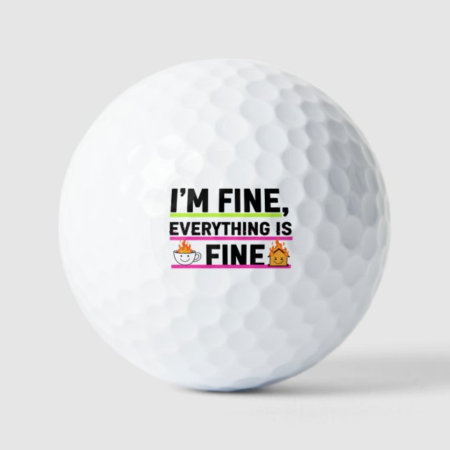 The Ultimate "I'm Fine" Men's Hoodies Golf Balls (Front)