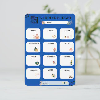 💍📝 The Ultimate Wedding Budget  Planner RSVP Card