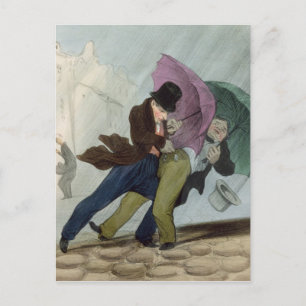The Umbrella Trip, from 'Flibustiers Parisiens' Postcard