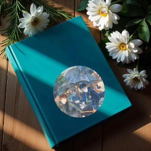 The umbrellas, Pierre Auguste Renoir Art Classic Round Sticker