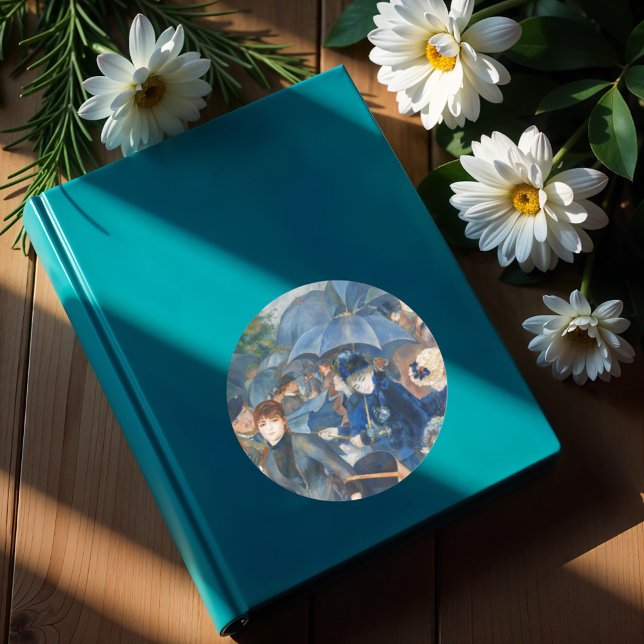 The umbrellas, Pierre Auguste Renoir Art Classic Round Sticker (Creator Uploaded)