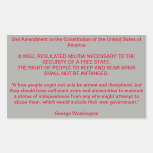 The unalienable right to bear arms. rectangular sticker