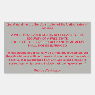 The unalienable right to bear arms. rectangular sticker