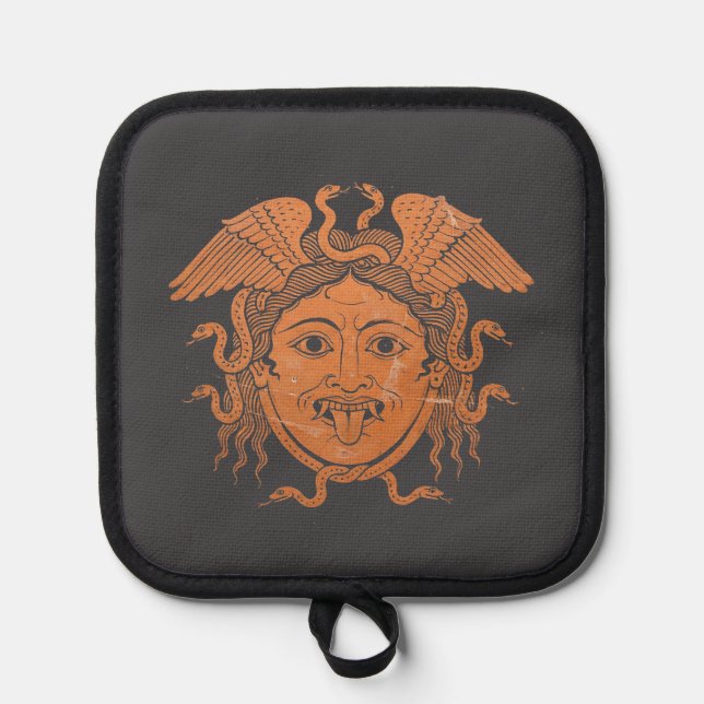 The Unburnable Gaze: Medusa Gorgoneion Aegis Pot Holder (Front)