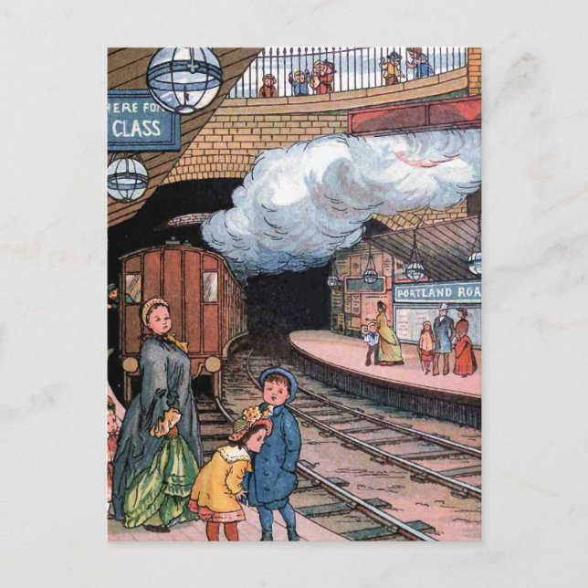 "The Underground, London" Vintage Illustration Postcard (Front)