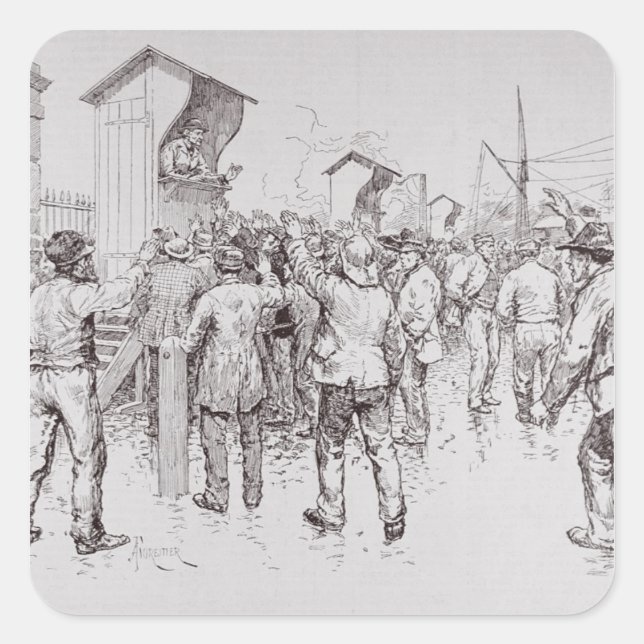 The Unemployed of London Square Sticker (Front)