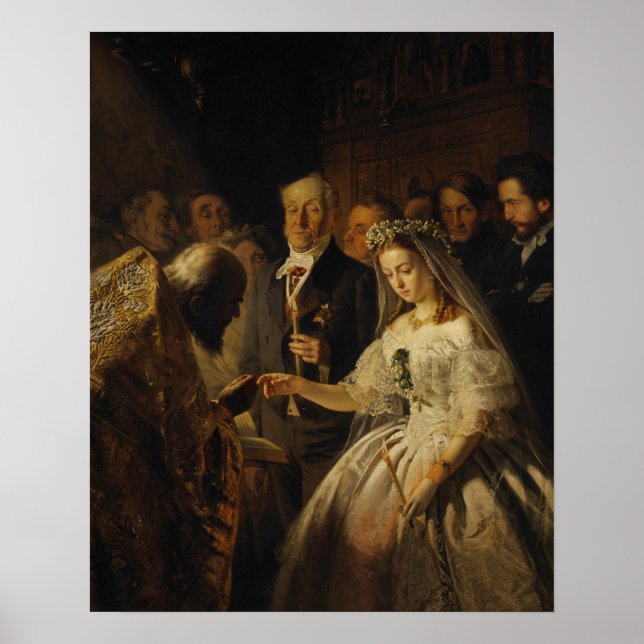 The Unequal Marriage (1862) by Vasily Pukirev Poster (Front)