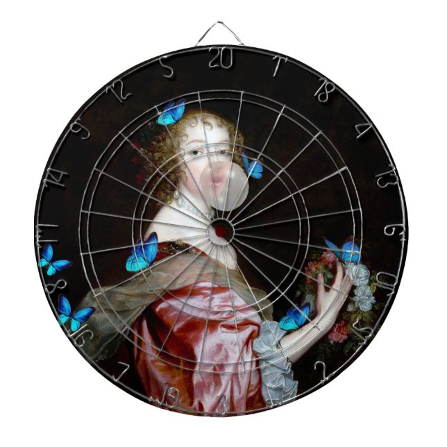 The Unexpected Arrival of Blue Butterflies Dartboard (Front)