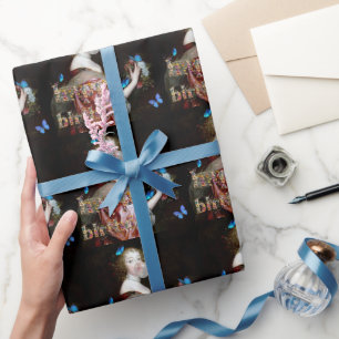 The Unexpected Arrival of Blue Butterflies Wrapping Paper