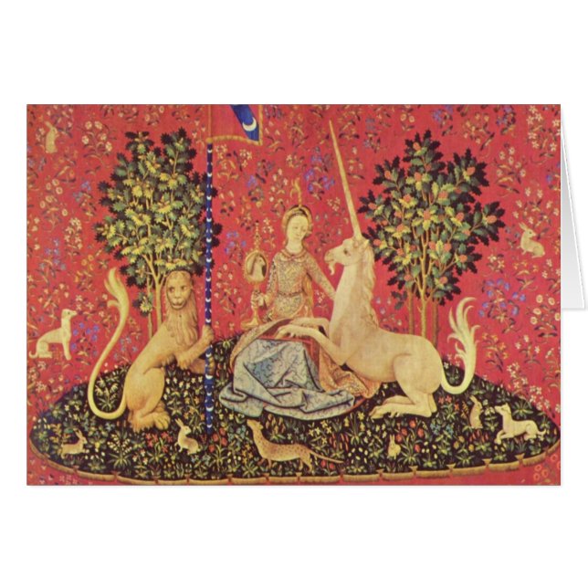 The Unicorn and Maiden Mediaeval Tapestry Image (Front Horizontal)