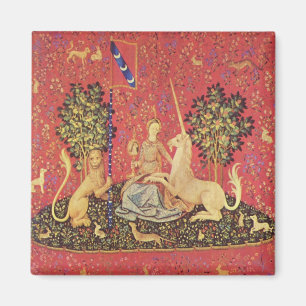The Unicorn and Maiden Mediaeval Tapestry Image Magnet