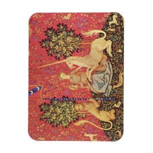 The Unicorn and Maiden Mediaeval Tapestry Image Magnet