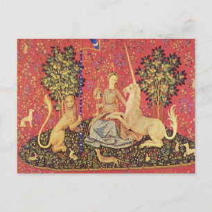 The Unicorn and Maiden Mediaeval Tapestry Image Postcard