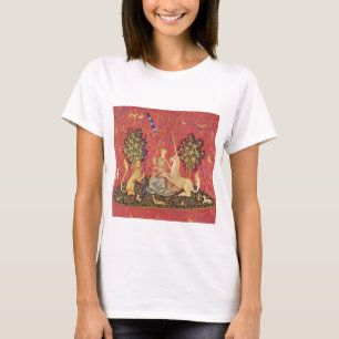 The Unicorn and Maiden Mediaeval Tapestry Image T-Shirt