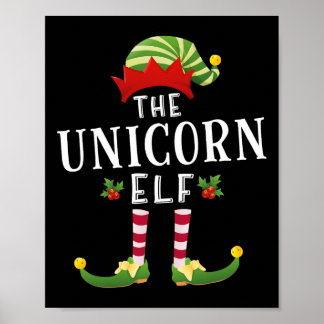 The Unicorn Elf Christmas Matching Pajama  Poster