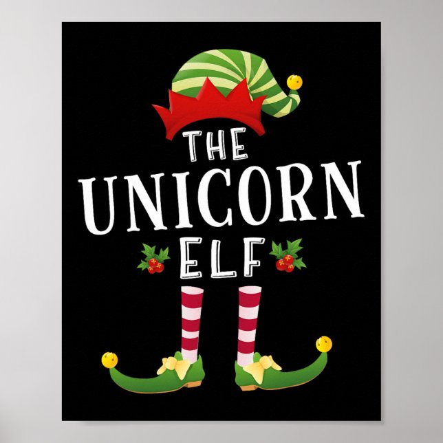 The Unicorn Elf Christmas Matching Pajama  Poster (Front)
