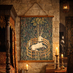 The Unicorn in Captivity 1505 print Mediaeval Hanging Tapestry