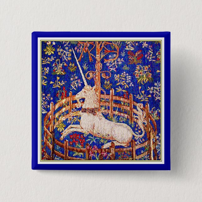 "The Unicorn in Captivity" 15 Cm Square Badge (Front)