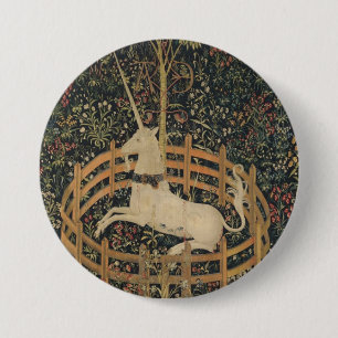 The Unicorn in Captivity, Mediaeval Tapestry 7.5 Cm Round Badge