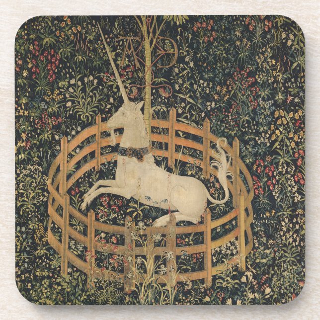 The Unicorn in Captivity, Mediaeval Tapestry  Coaster (Front)