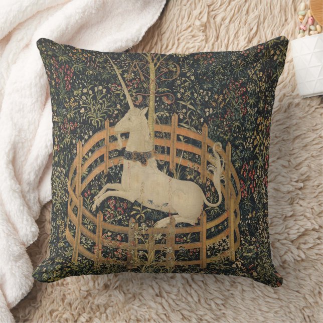 The Unicorn in Captivity, Mediaeval Tapestry  Cushion (Blanket)