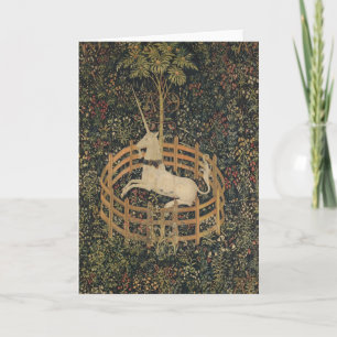 The Unicorn in Captivity, Medieval Tapestry  Thank You Card