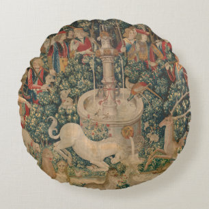 The Unicorn is Found, Mediaeval Tapestry Round Cushion