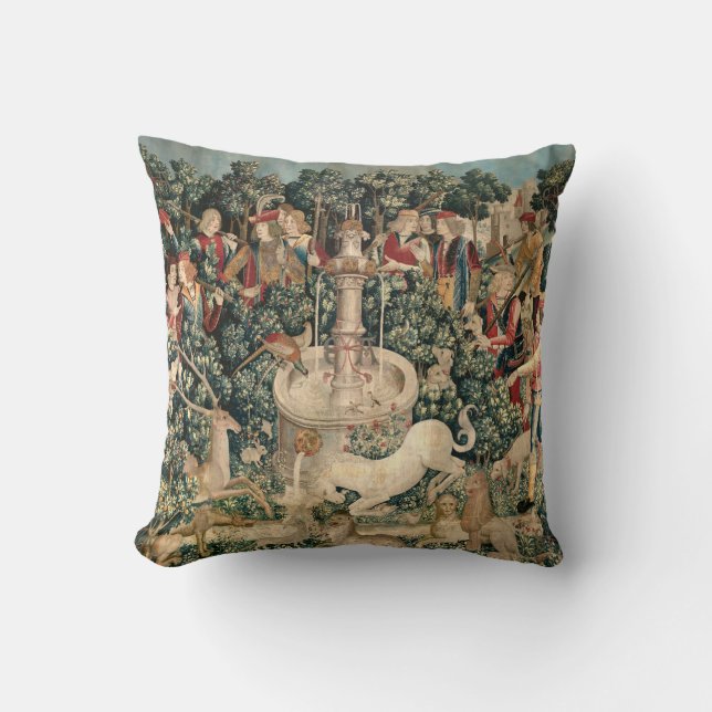 The Unicorn Mediaeval Tapestry Cushion (Front)