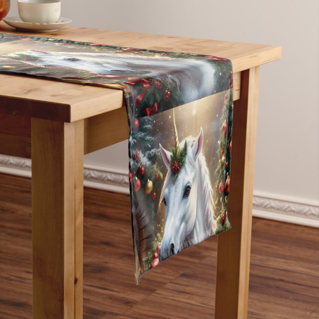 “The Unicorn of Noel” Short Table Runner (In Situ)