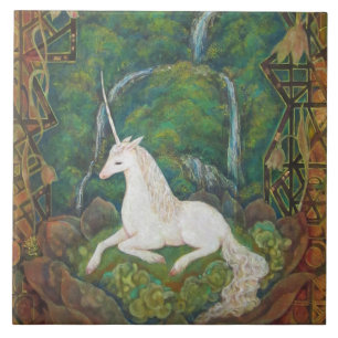 The Unicorn's Secret Garden Ceramic Tile