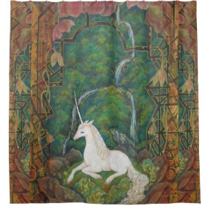 The Unicorn's Secret Garden Shower Curtain