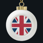 The Union Jack British Flag Ceramic Ball Christmas Ornament<br><div class="desc">Ceramic ball Christmas ornament with The Union Jack flag design. This United Kingdom flag design is a great way to show you are proud to be British.</div>