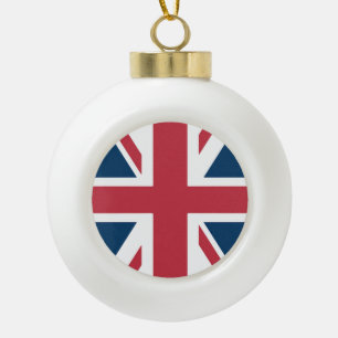 The Union Jack British Flag Ceramic Ball Christmas Ornament