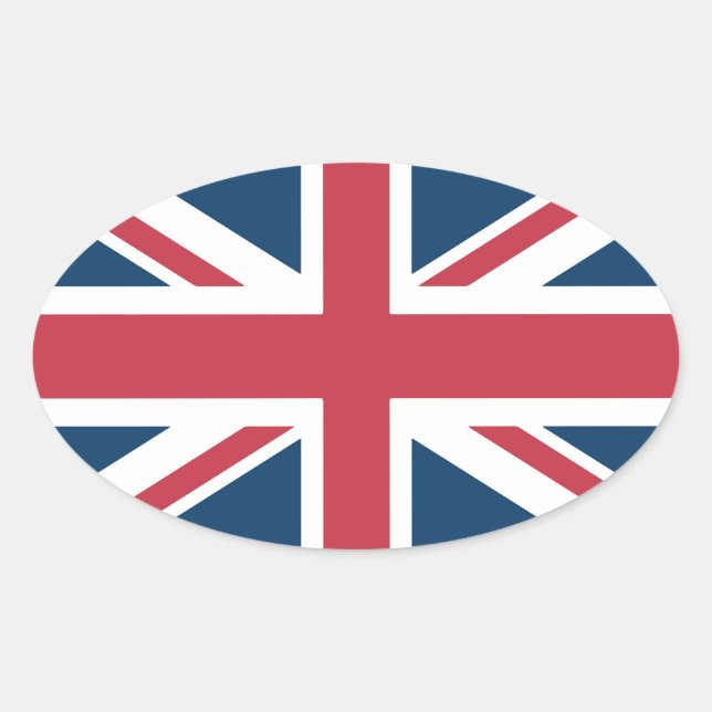 The Union Jack British Flag Oval Sticker (Front)