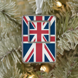 The Union Jack British Flag Silver Plated Framed Ornament