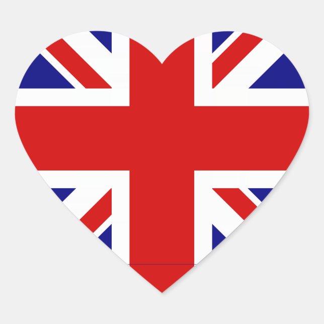 The Union Jack Flag Heart Sticker (Front)