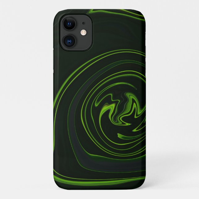The Unique Black and Green Abstract Stripes Case-Mate iPhone Case (Back)